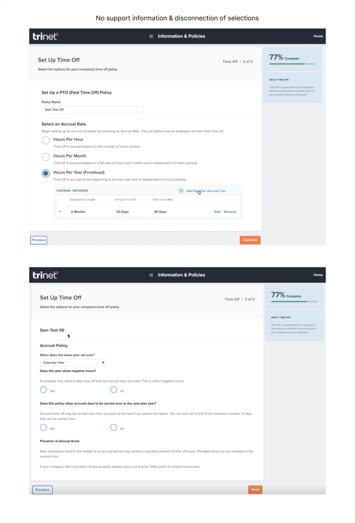 Mejorando Actualizaciones de Datos y Onboarding para Reducir Penalizaciones - Before